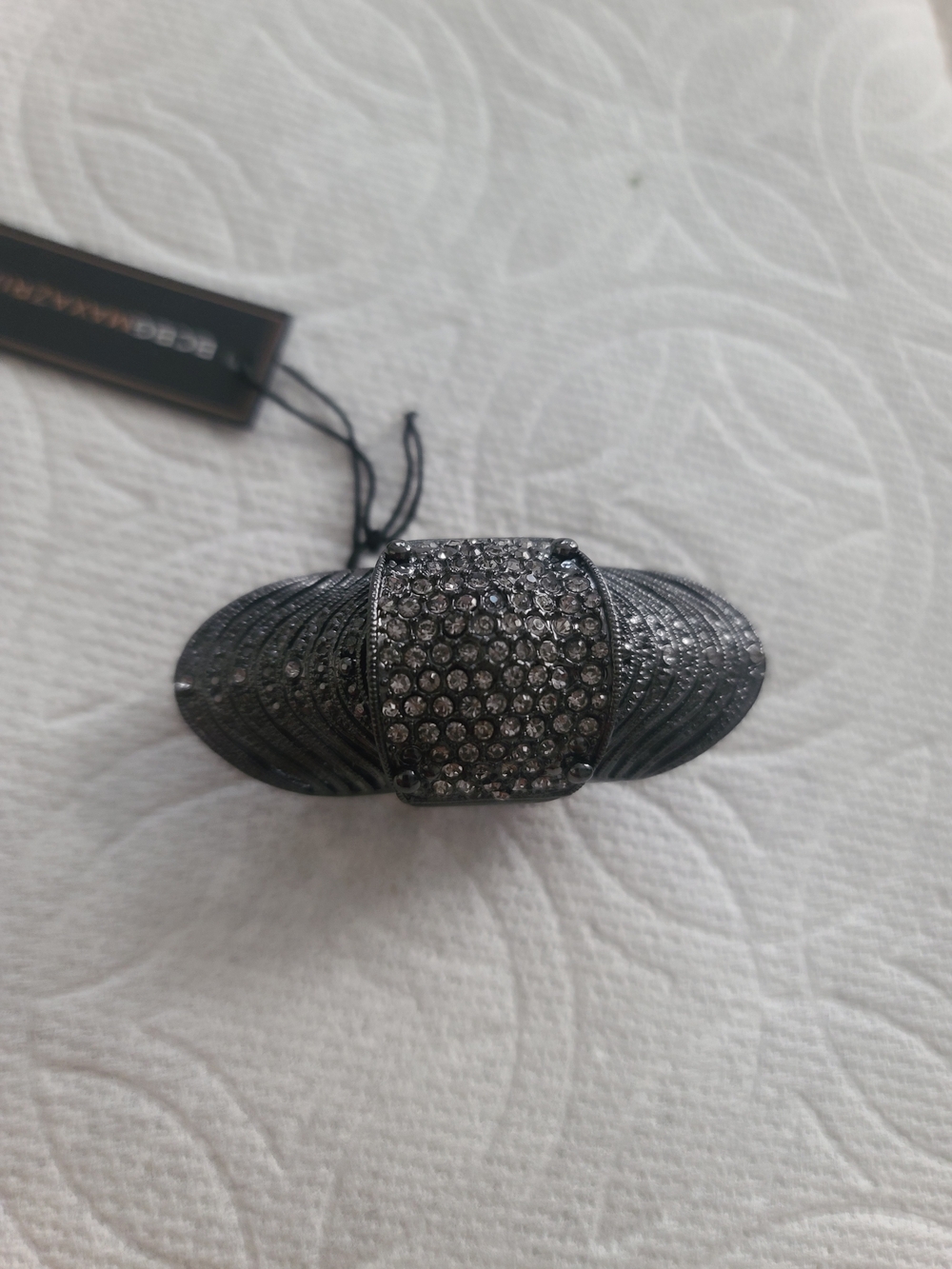 BCBGMaxAzria Black Crystal Pavé Statement Ring